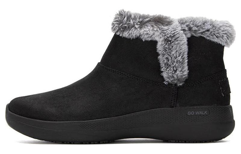 Женские ботинки Skechers низкие с мехом, черный