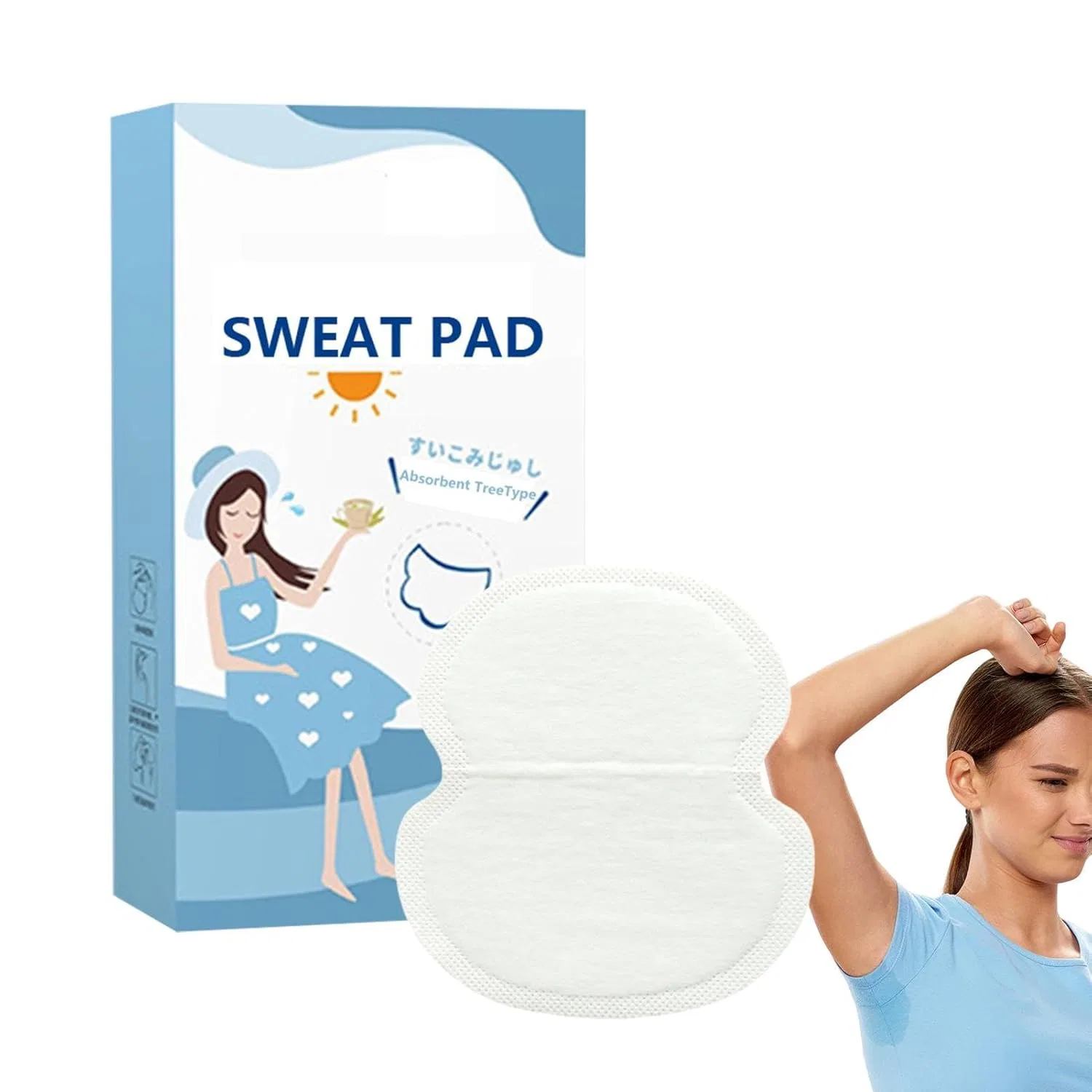 Антиперспирант подмышечные прокладки Pruojhw, 10 шт, Water absorbent resin, sweat absorbent — фото 4