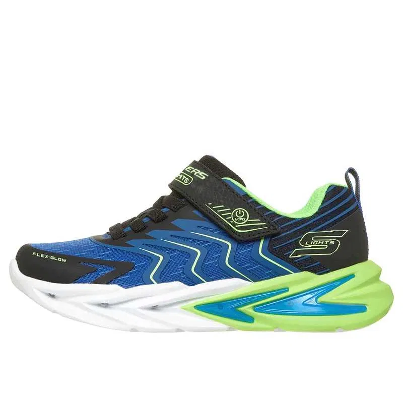 Детские кроссовки для мальчиков с подсветкой Skechers Kids S Lights Mesh, Black/Lime