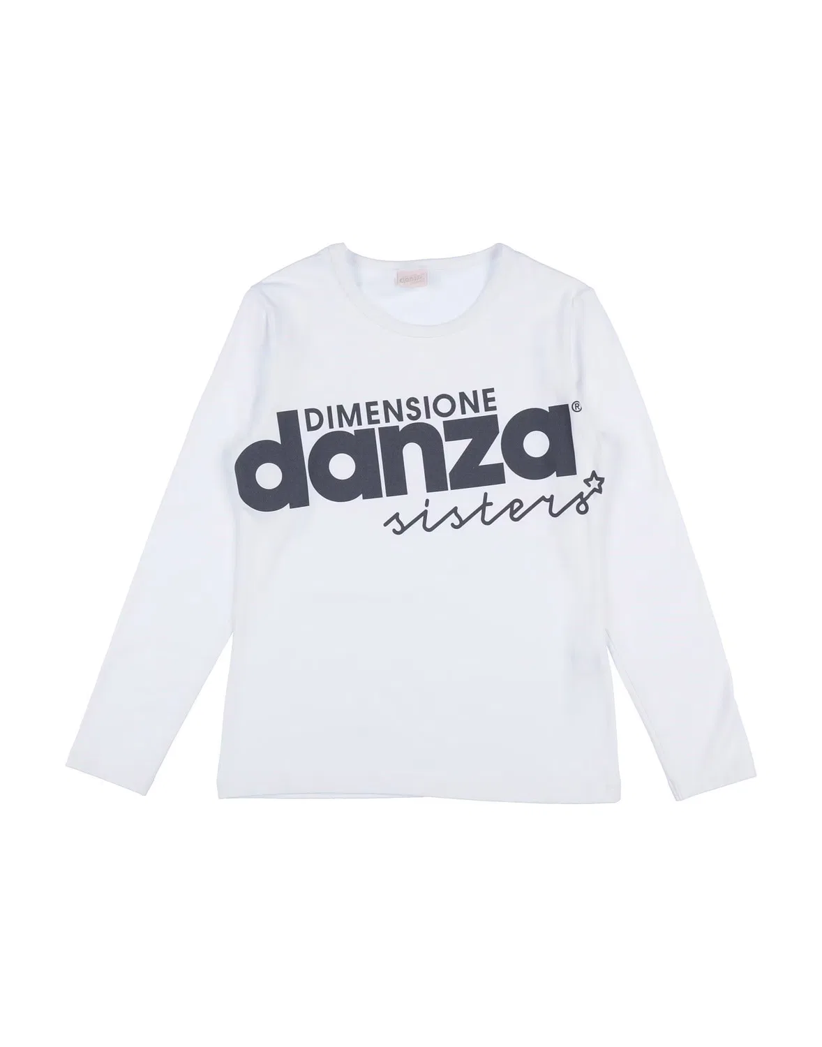 Детская футболка для девочек с логотипом Sisters T-Shirt M/L JERSEY STRETCH RAGAZZA DIMENSIONE DANZA, белый