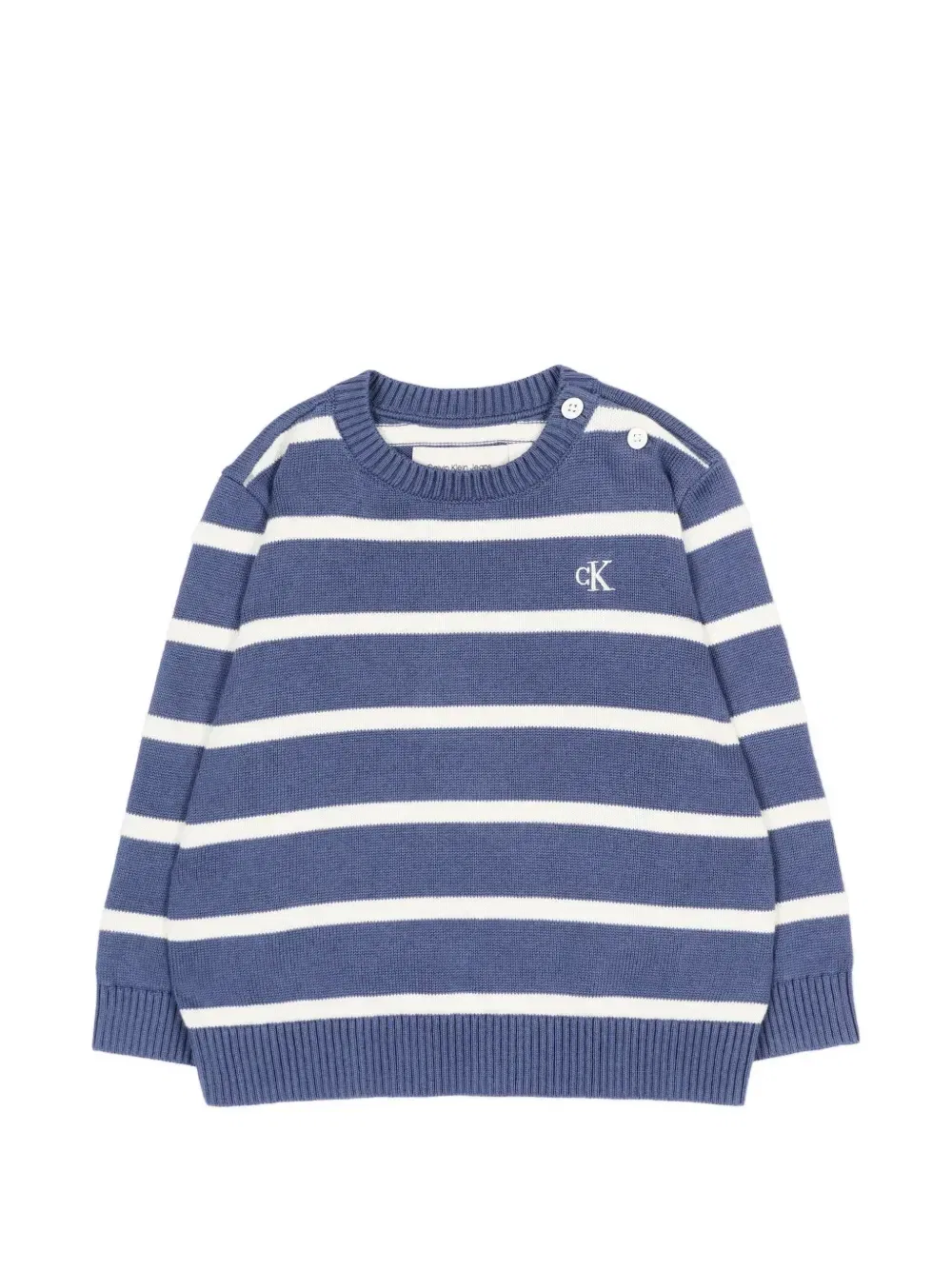 Полосатый свитер на пуговицах Calvin Klein Kids, синий