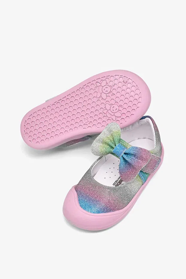 Детские балетки для девочек с принтом Rainbow First Step Bowknot Ballerina Shoes Tonny Black, Rainbow — фото 4