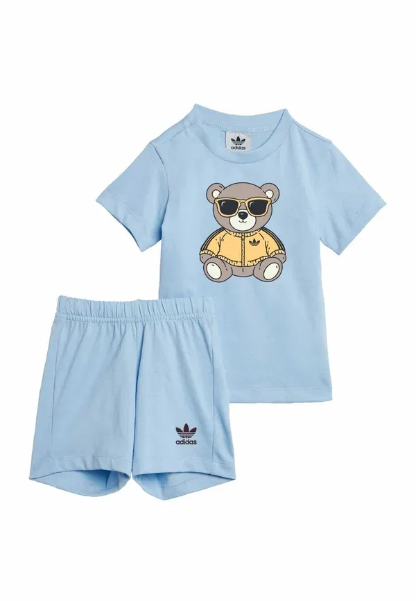 Комплект «плюшевый мишка» унисекс - спортивные штаны Adidas Originals, синий — фото 3