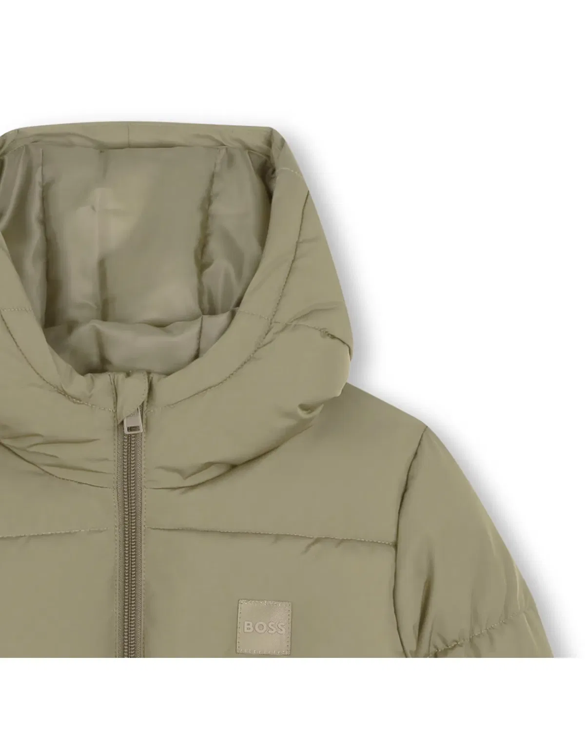 Детский пуховик для мальчиков с капюшоном BOSS Kidswear, Verde — фото 2
