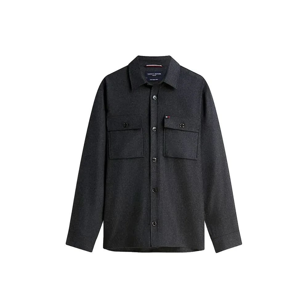 Мужская рубашка-овершерт с принтом Tommy hilfiger, Black — фото 3
