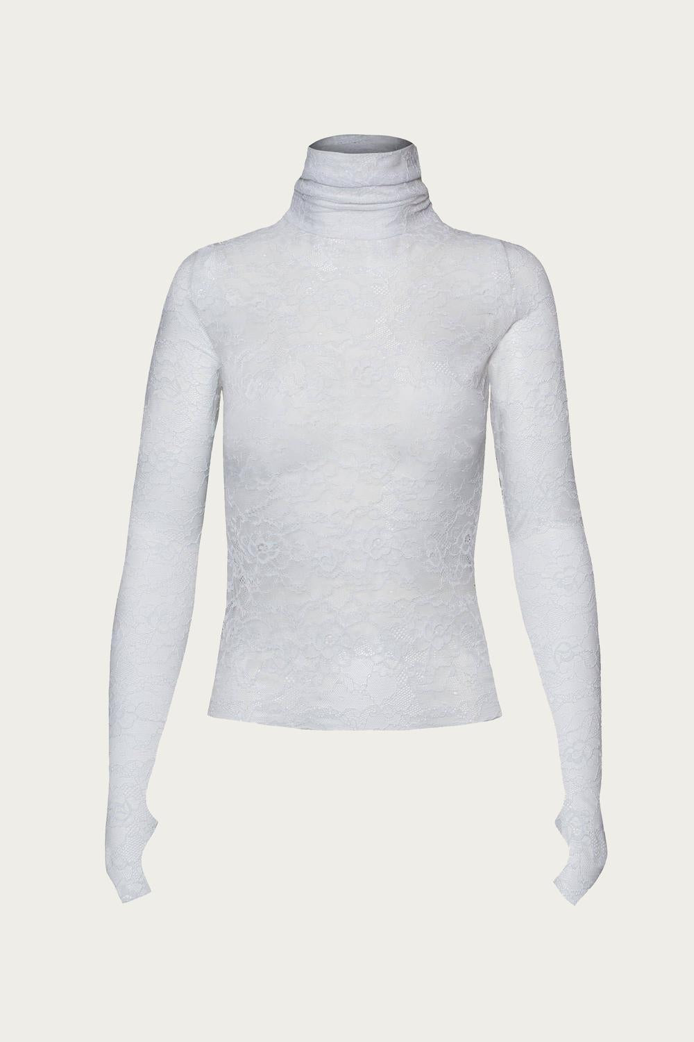 

Кружевной топ-водолазка Zadie из кружева Blanc AFRM, цвет blanc lace