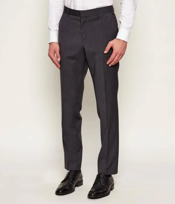 Шерстяные брюки H-Genius-MM-251 slim fit Boss, графитовый — фото 3