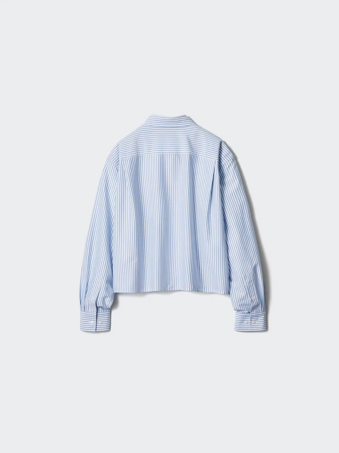 Рубашка Uniqlo, свободный крой, в полоску, синяя — фото 4