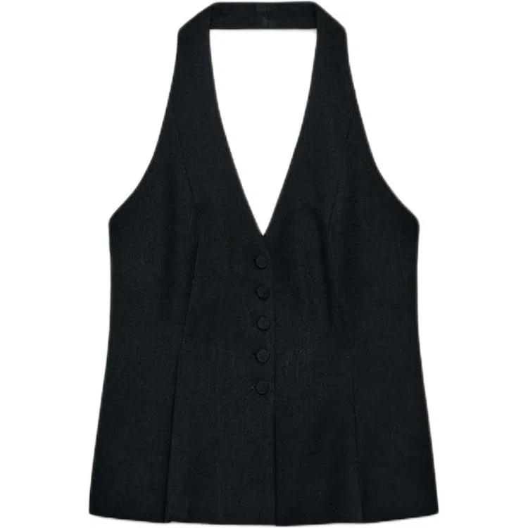 Женский топ без рукавов с принтом ZARA, Black