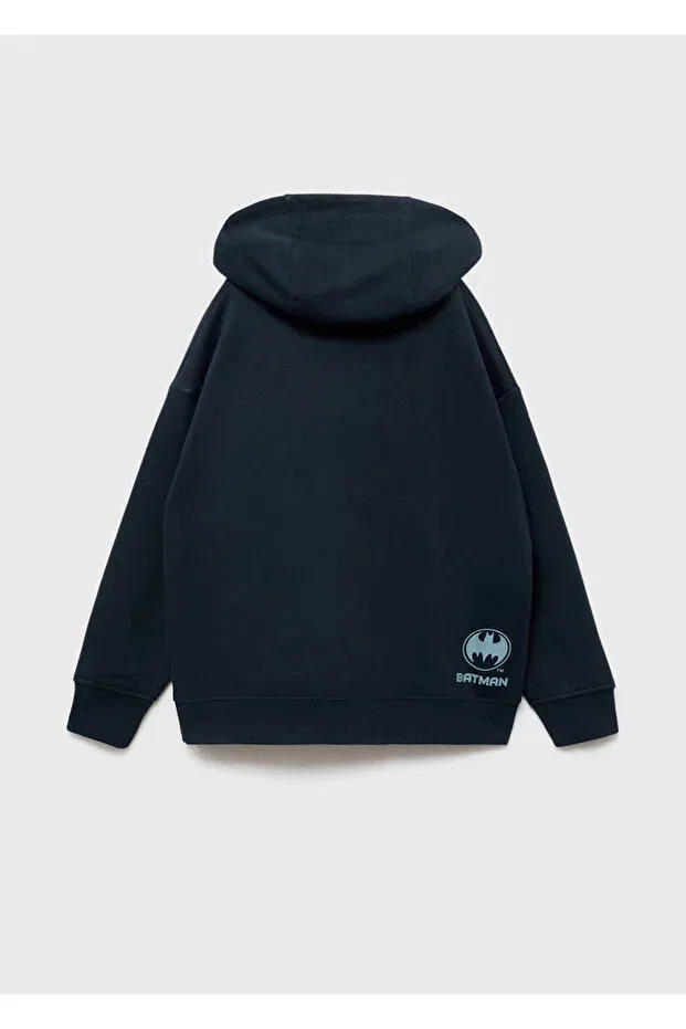 Детские свитшот для мальчиков с принтом Batman Mango Kids, Navy Blue — фото 2