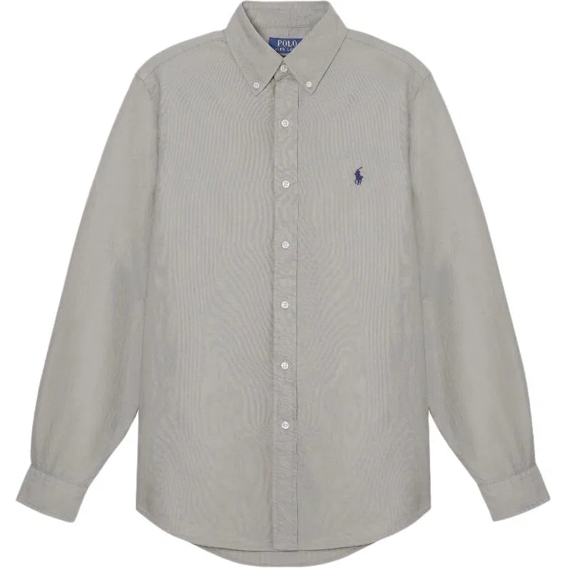 Рубашка с отложным воротником, прямой крой, Polo Ralph Lauren, Gray