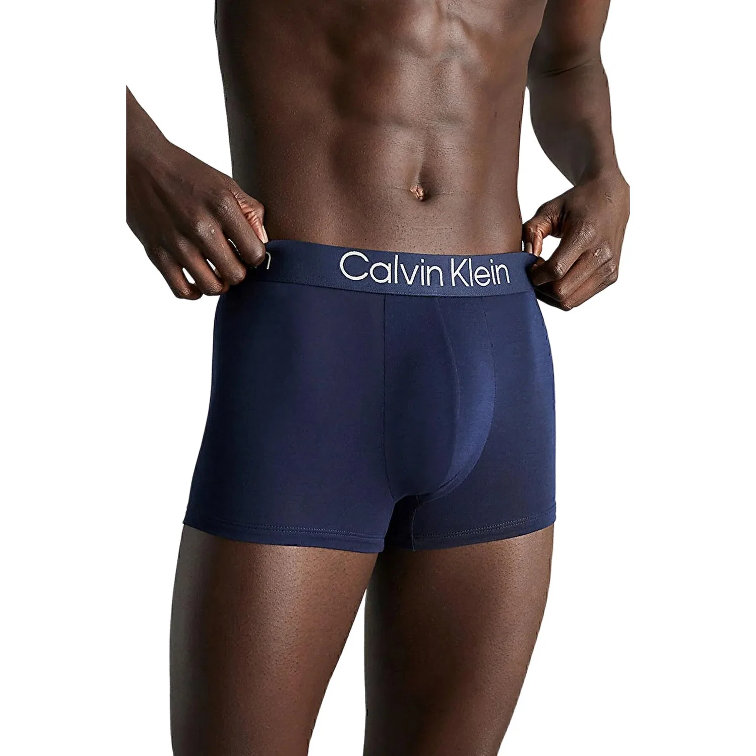 Мужские боксеры с логотипом на поясе, комплект из 3 штук, Calvin Klein, 3 Pack Blue+Black+Gray — фото 2