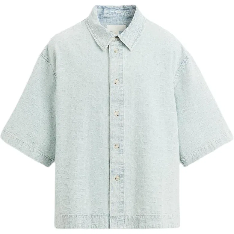Мужская рубашка с воротником Light Blue ZARA, Light Blue