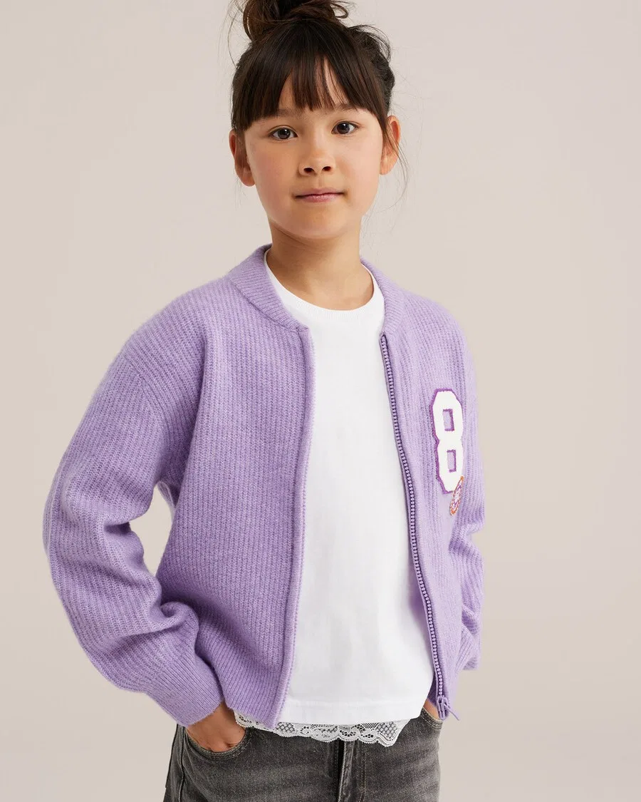 Вязаный кардиган WE Fashion фиолетового и светло-фиолетового цвета — фото 2