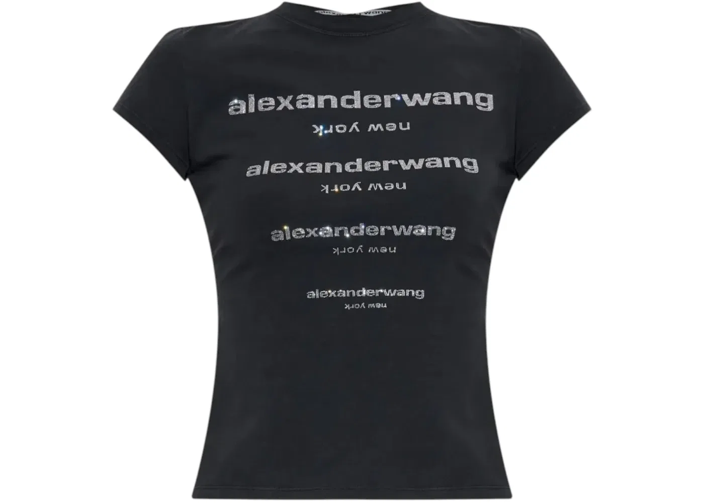 Женская футболка с принтом Alexander Wang Tee, Washed Black