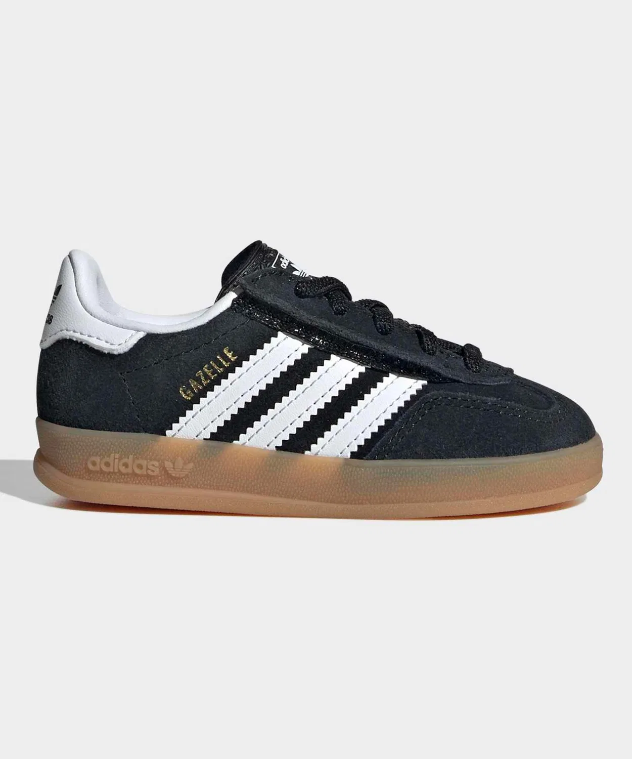 Детские кроссовки с липучкой GAZELLE INDOOR COMFORT CLOSURE ELASTIC LACE Adidas, Black