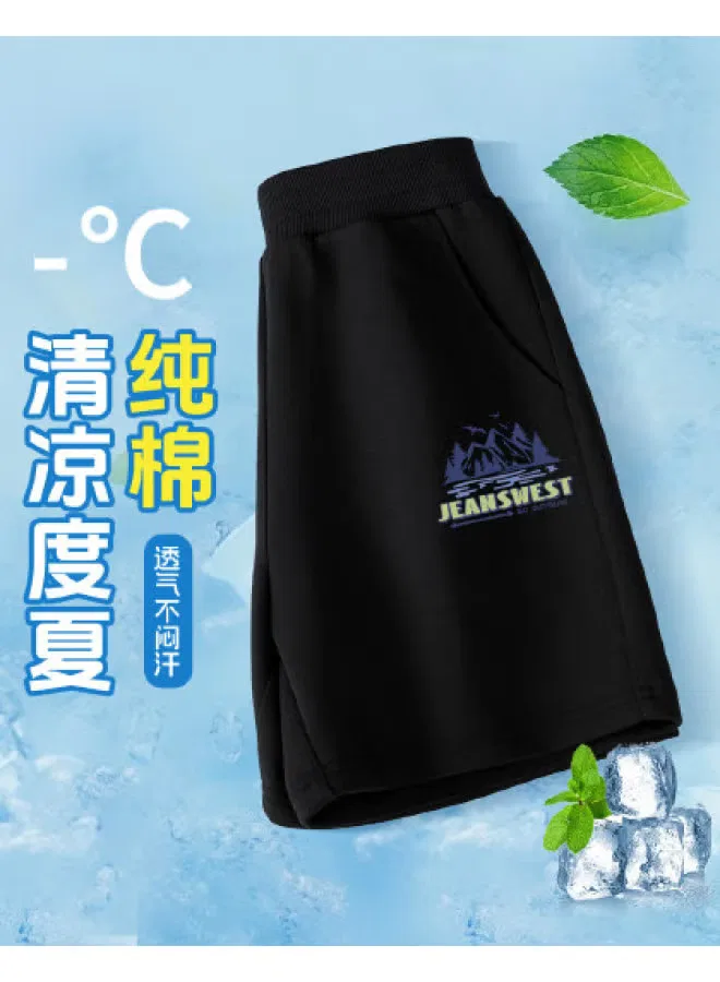 Шорты хлопковые с коротким рукавом, модель Streetwear, Jeanswest, черный