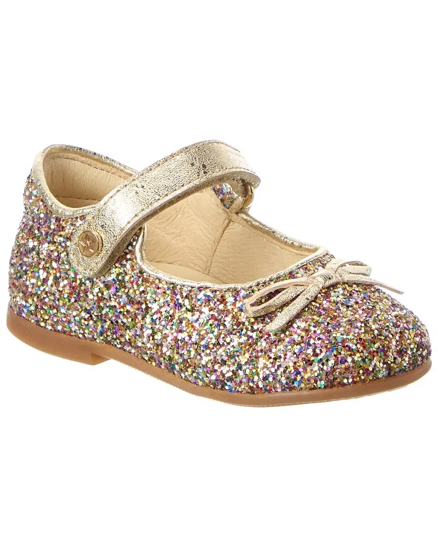 Детские балетки для девочек на липучке Naturino Leather Ballet Flat, коричневый