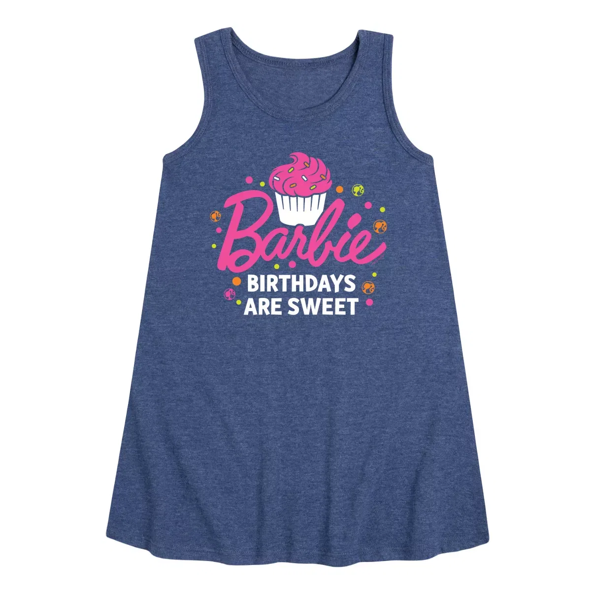 Детское платье-трапеция без рукавов Barbie Barbie Birthdays Are Sweet, Heather Navy