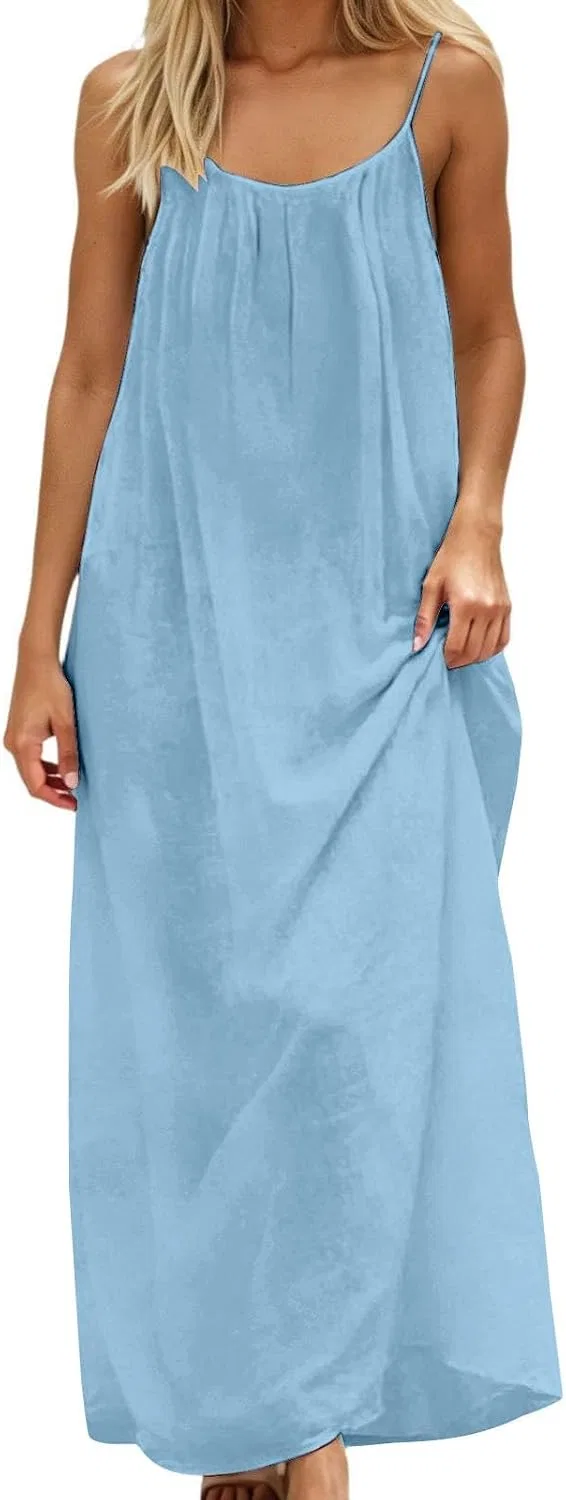 Женское пляжное платье на бретелях с открытой спиной Cami, 2-light Blue