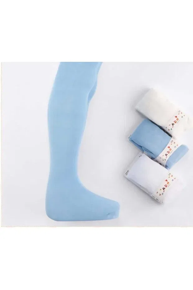 Детские носки для девочек хлопковые Комплект 3 пары Efilaccessories, White, Blue, Cream