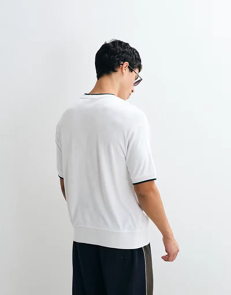 Футболка Polo Ralph Lauren с коротким рукавом из махровой ткани свободного кроя, белая — фото 2