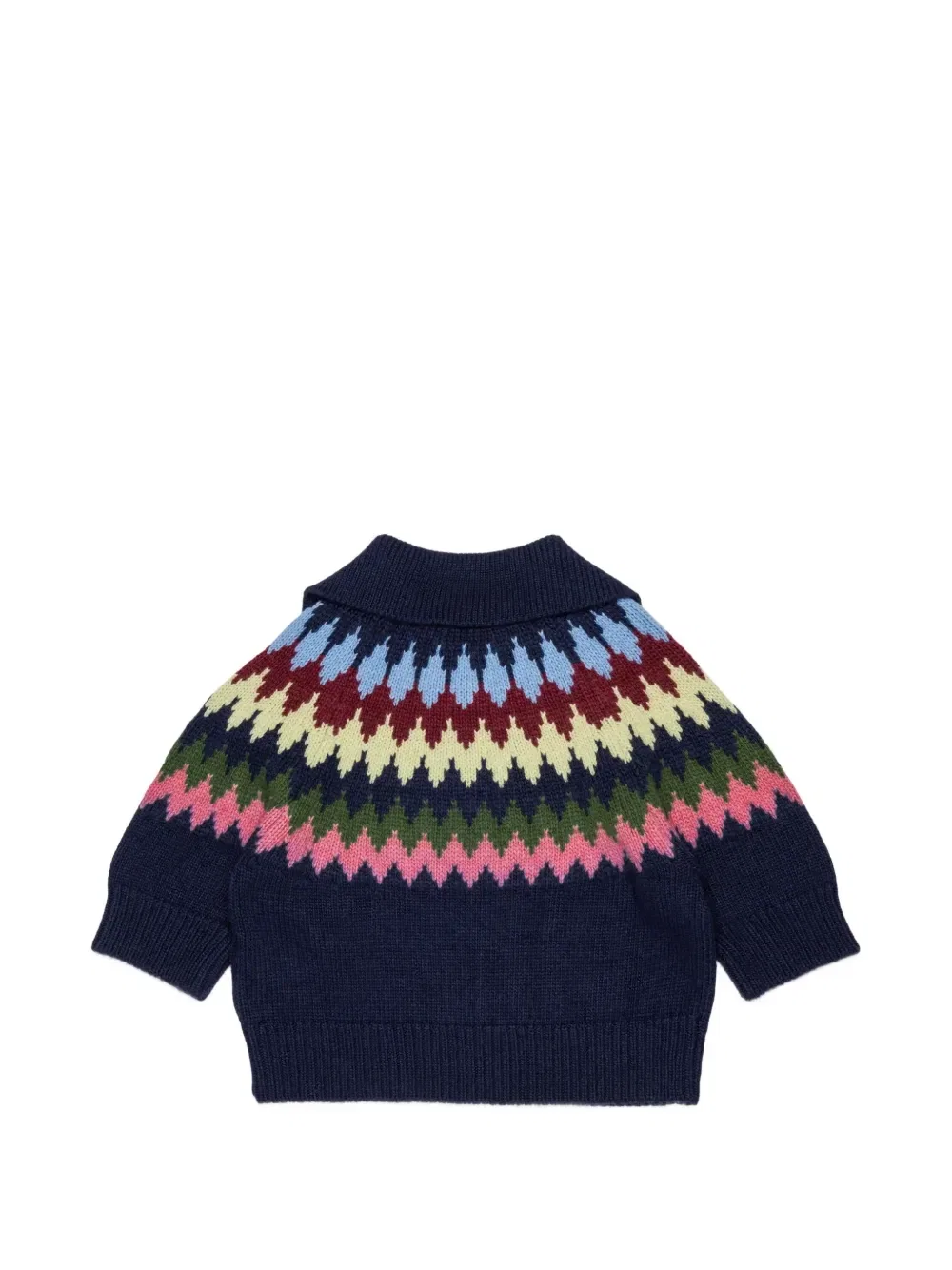 Вязаный свитер с жаккардовым узором и украшениями Dsquared2 Kids, синий — фото 2