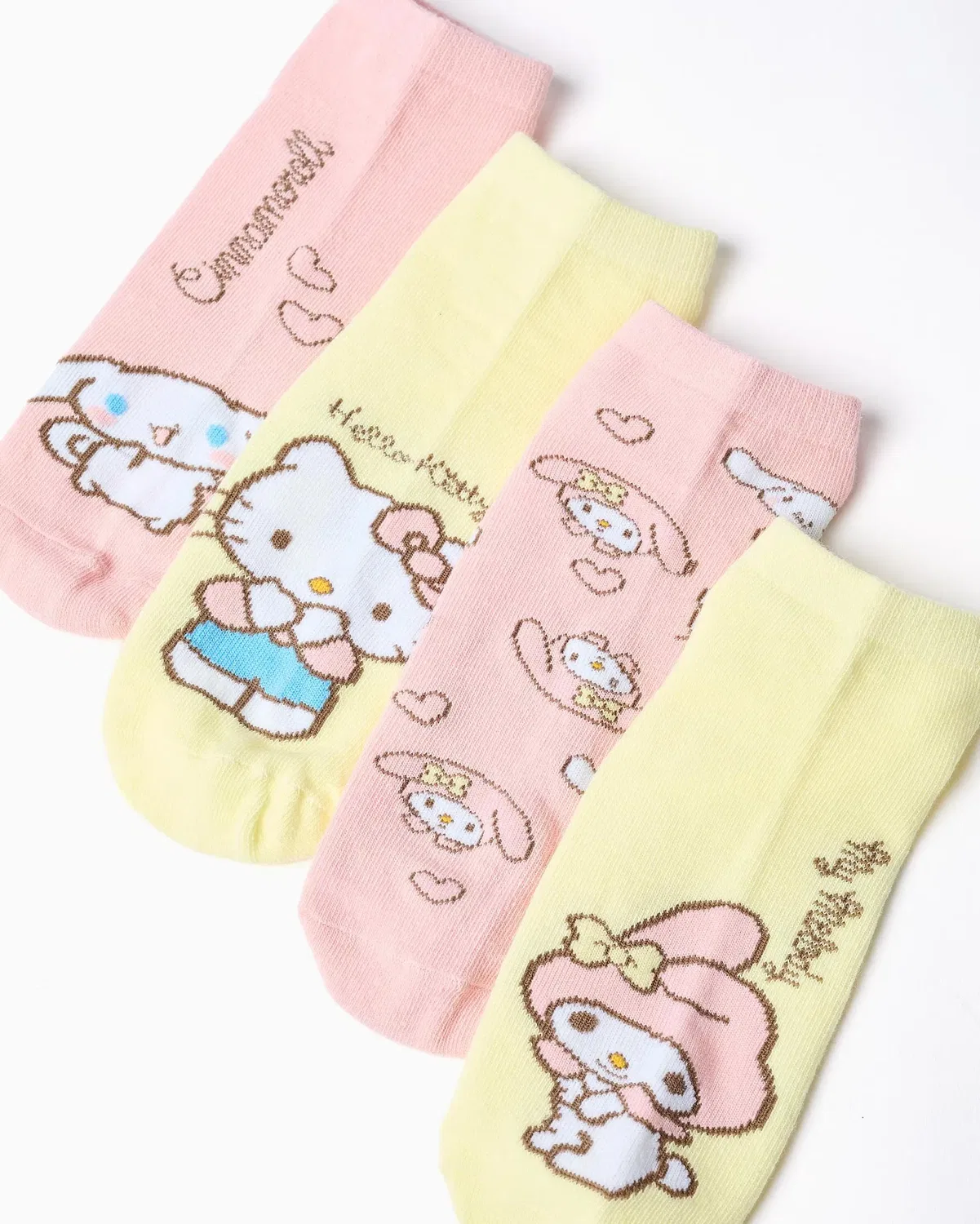 Детские носки для девочек набор 4 пары с принтом Hello Kitty Zippy, Multicolor — фото 2