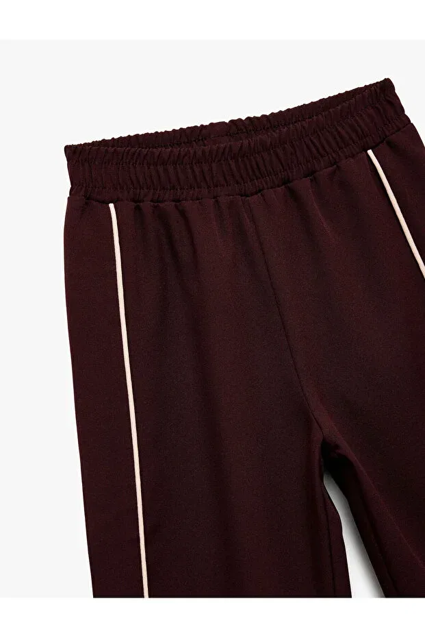 Детские брюки для девочек широкие с отделкой Koton, Burgundy — фото 3