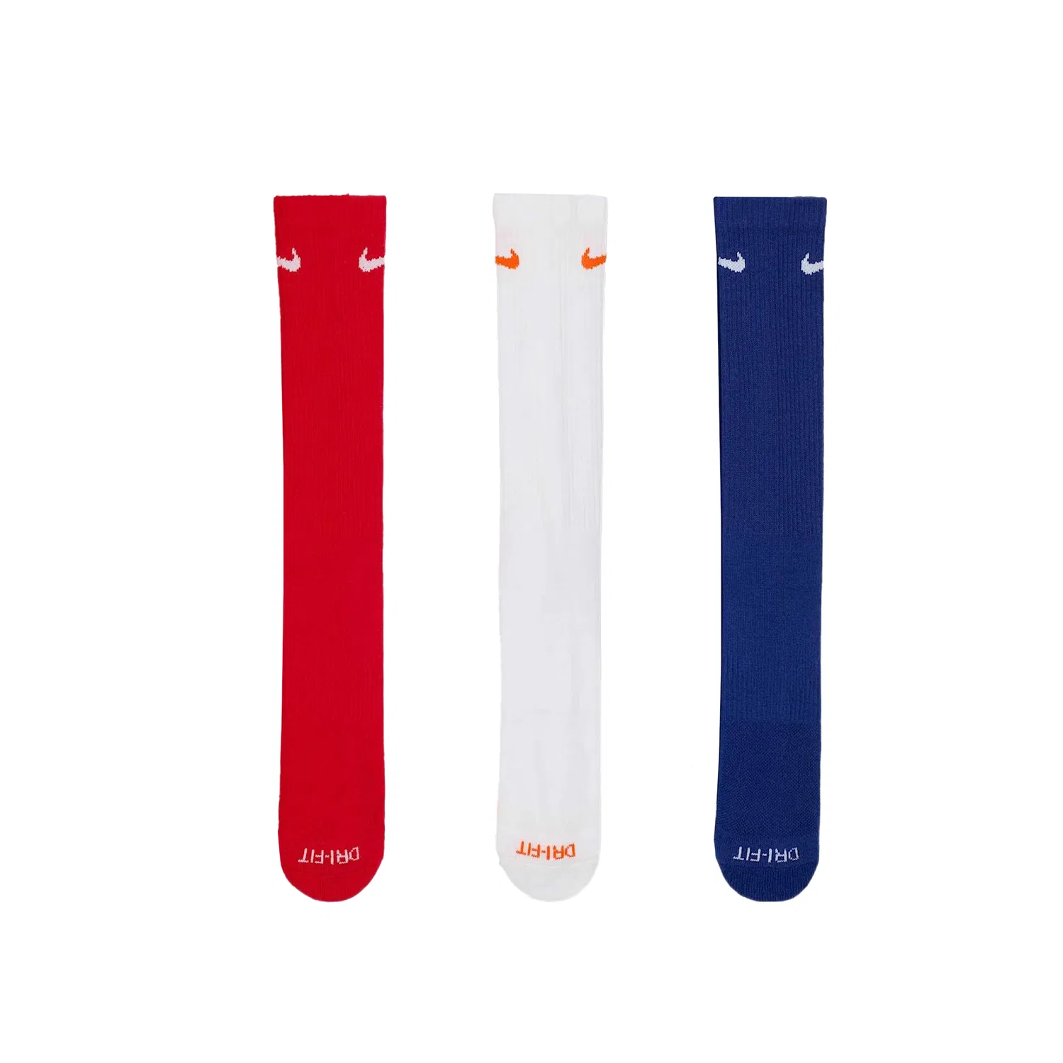 Детские носки с усиленной пяткой и мыском, 3 пары, Nike, Red/White/Blue