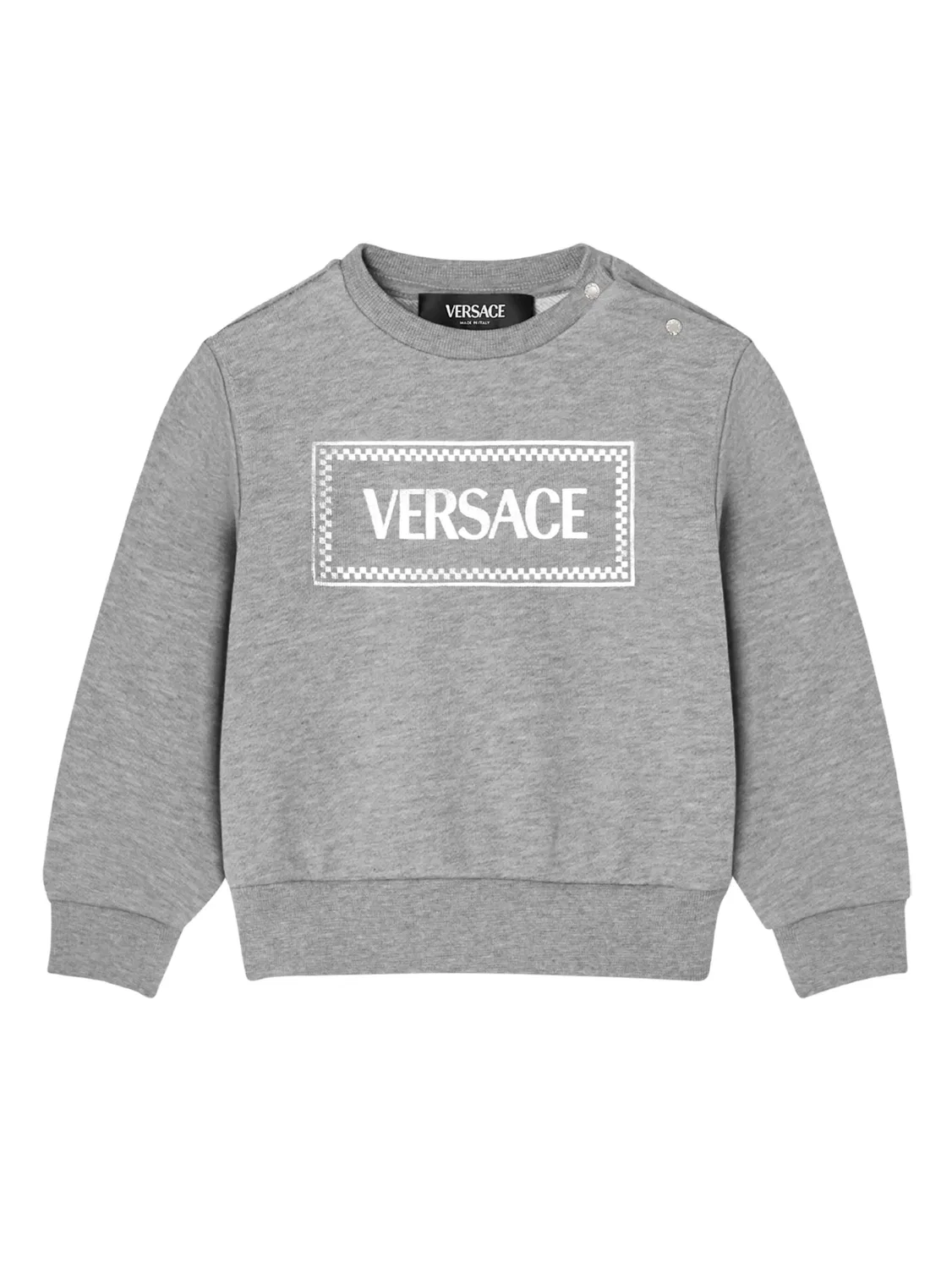 Свитшот с логотипом 90-х Versace, серый