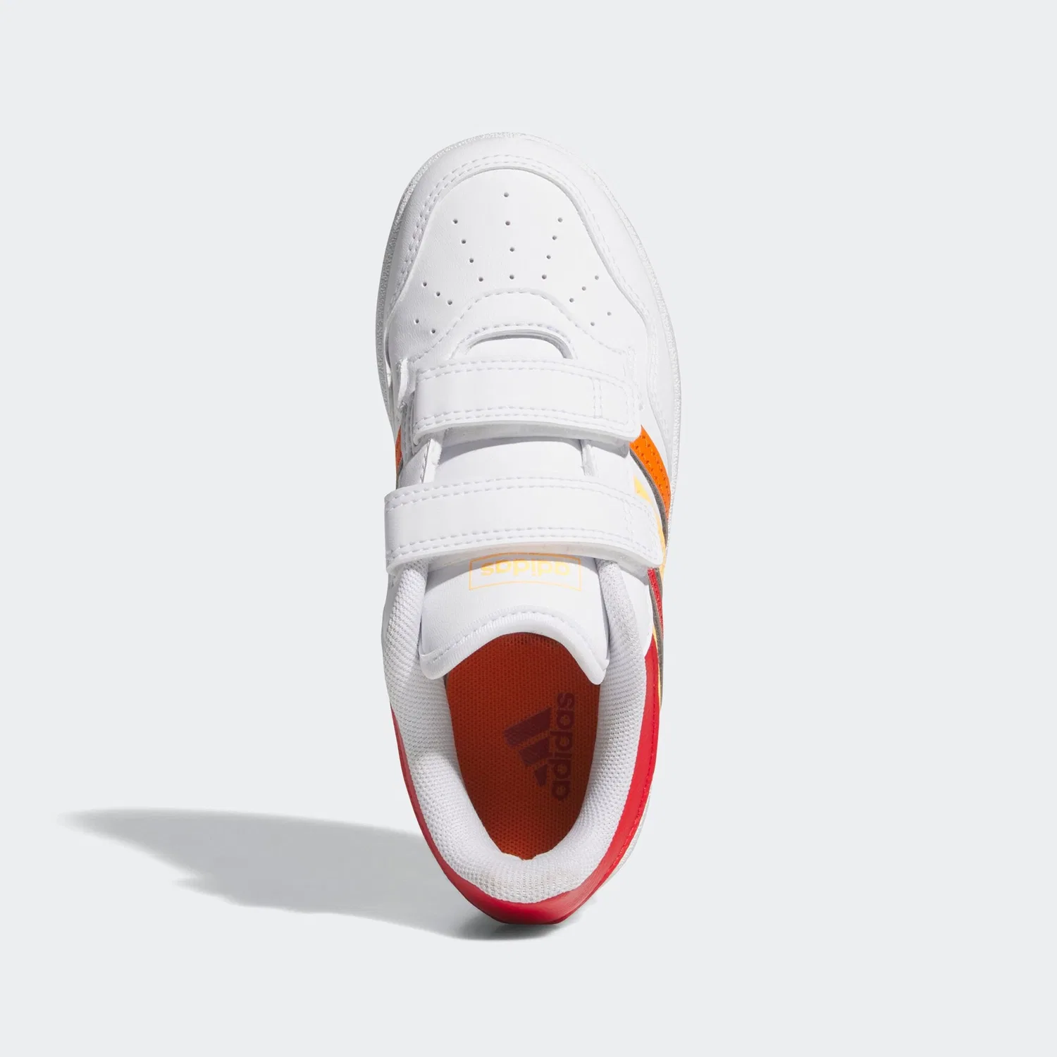Детские кеды с липучками Hoops 4.0 Adidas, Cloud White/Better Scarlet/Flash Orange — фото 4