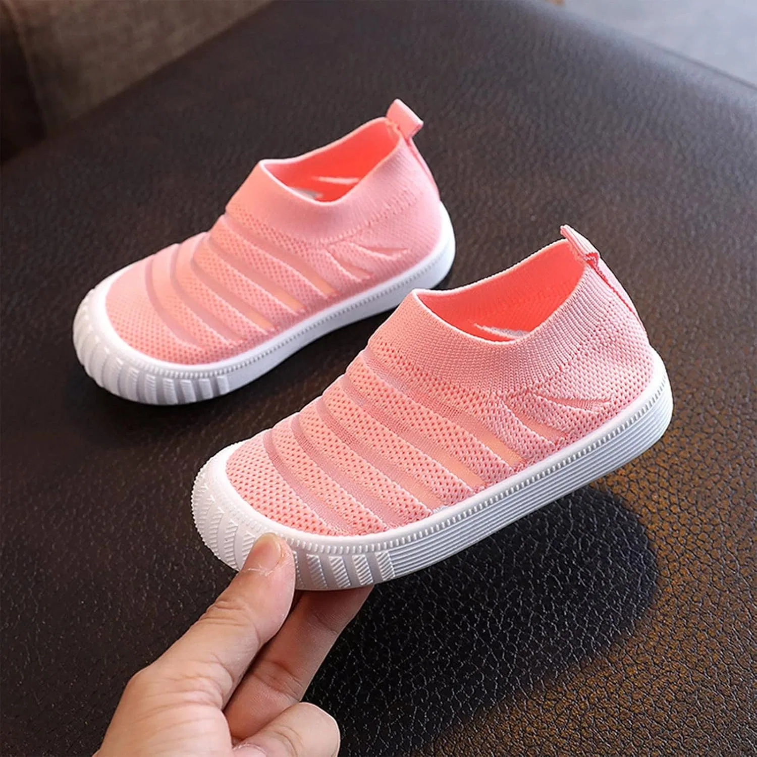 Детские кроссовки для девочек с принтом Autumn Flying Woven Mesh, Pink — фото 2