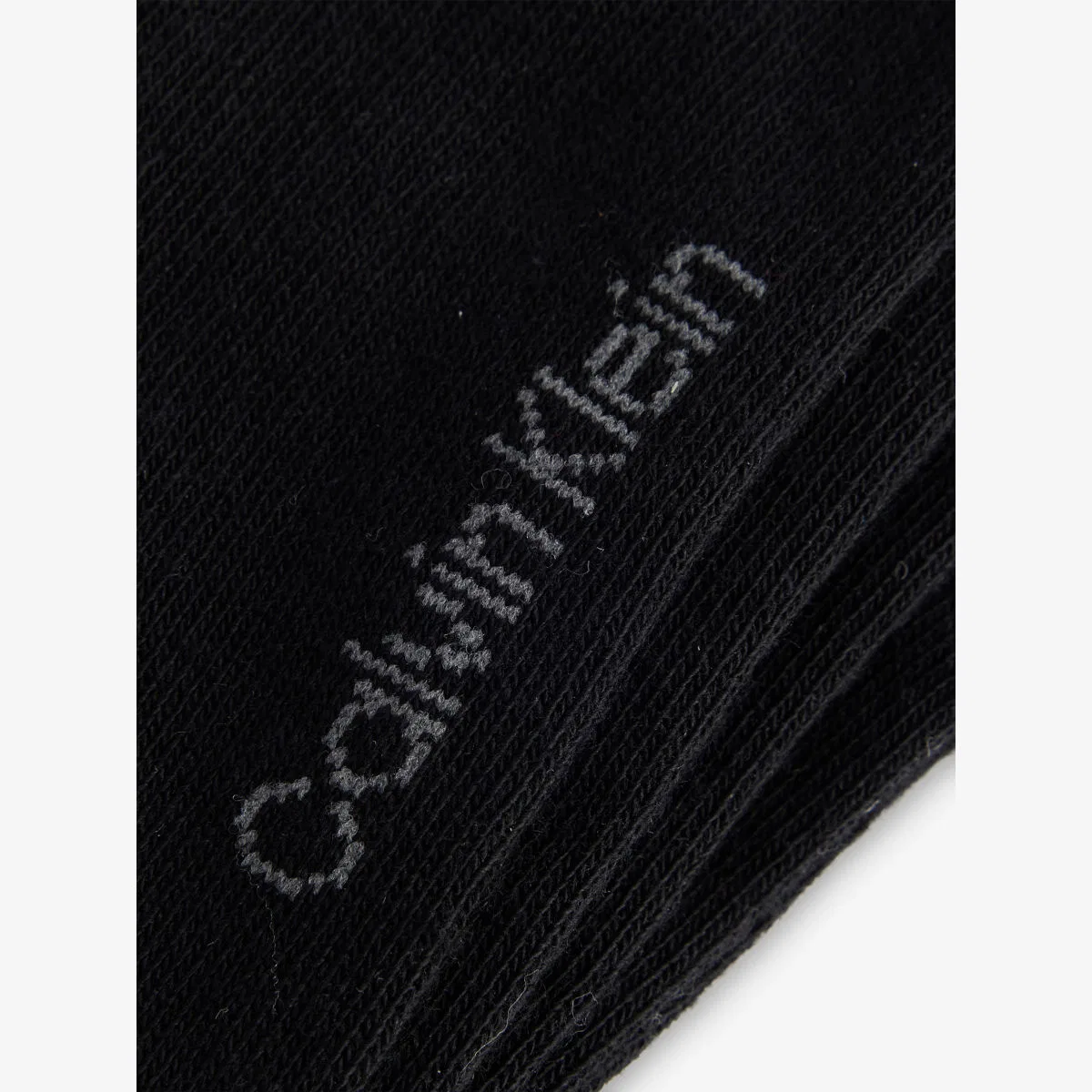 Комплект из трех пар эластичных хлопковых носков с логотипом Calvin Klein, черный — фото 2