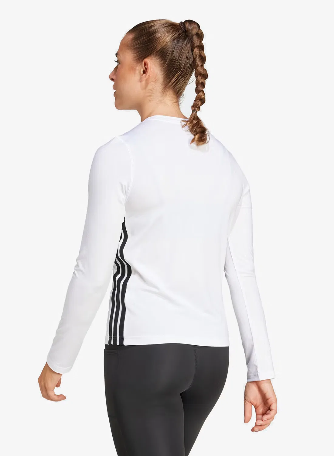 Футболка для тренировок с принтом 3-Stripes Adidas, белый — фото 2