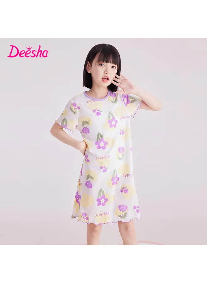 Ночная сорочка с цветочным принтом Deesha, фиолетовый — фото 4
