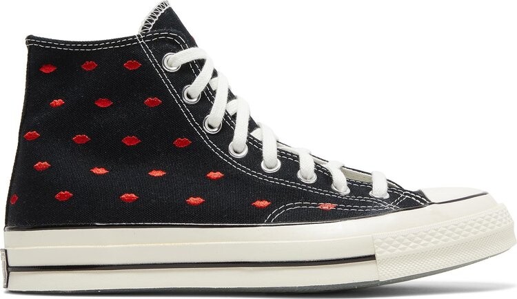 

Кроссовки Converse Chuck 70 Embroidered Lips High Love Me - Black, черный