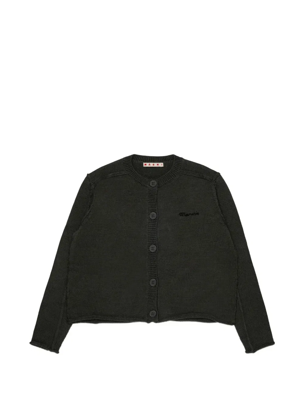 Кардиган с вышитым логотипом Marni Kids, зеленый