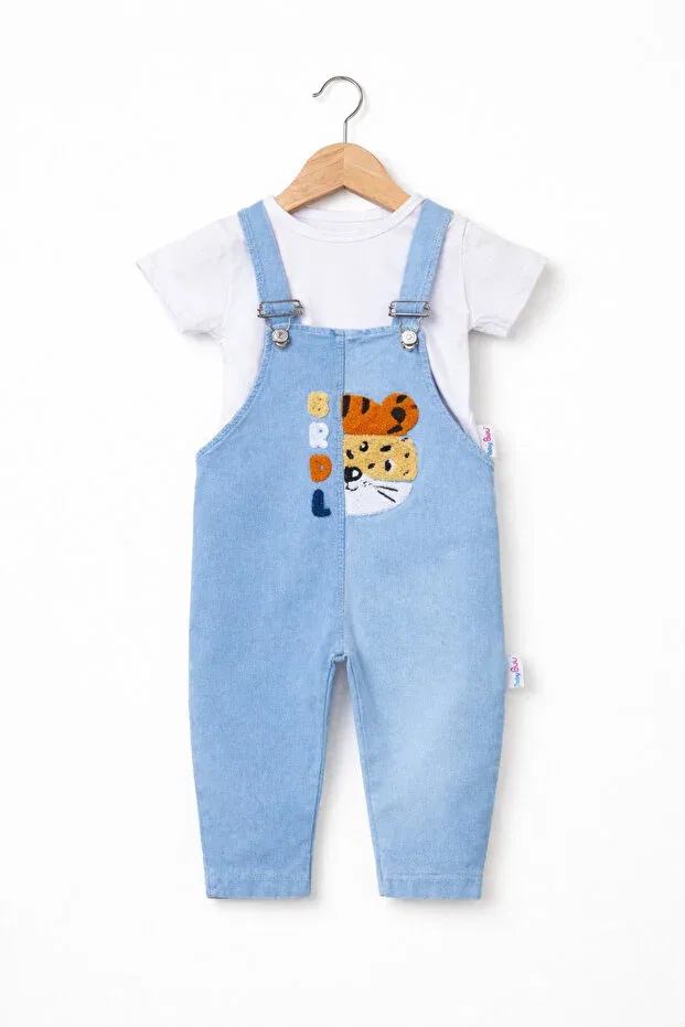 Детский комбинезон для мальчиков с принтом Salopet baby boy set with tiger print More Kids, Blue — фото 3