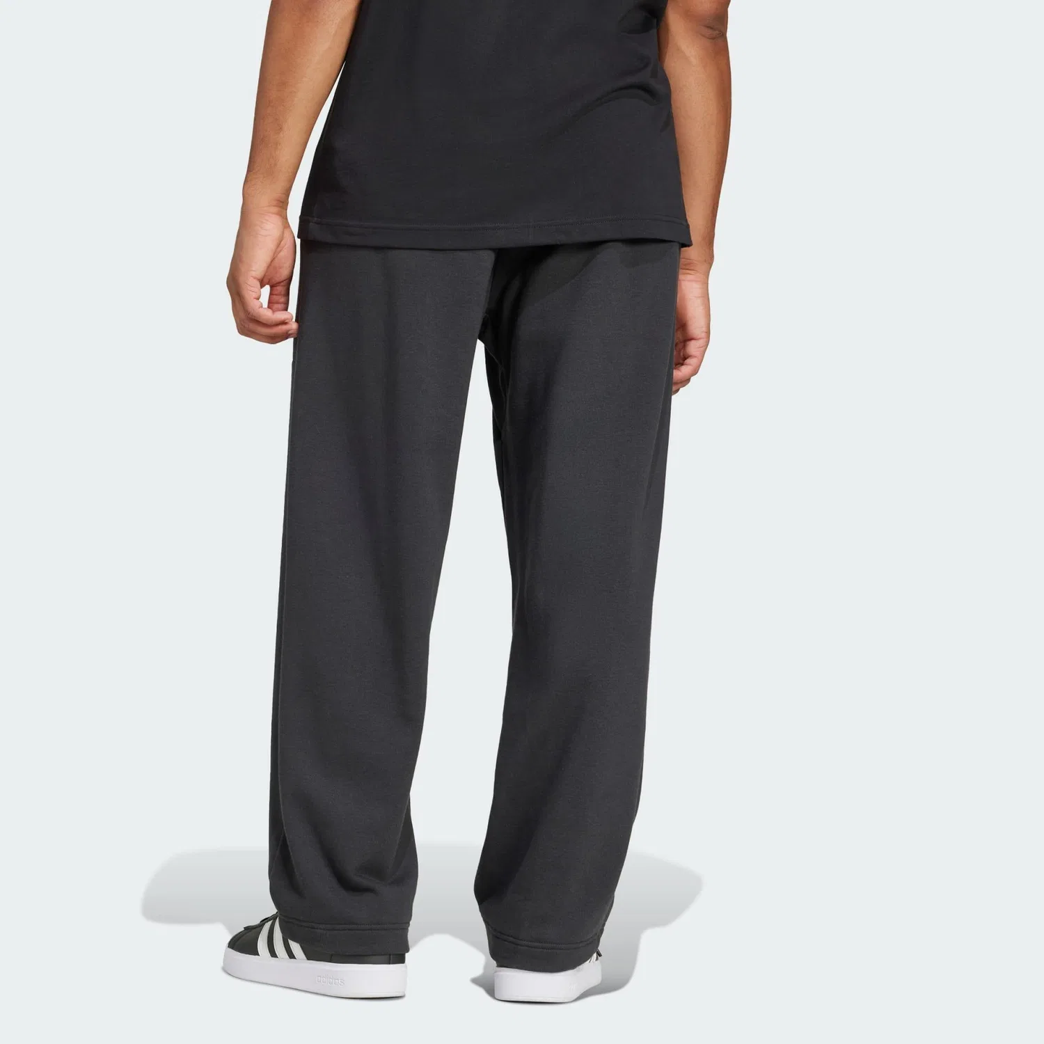 Женские спортивные широкие штаны Essentials Wide Leg 3 Bar Logo Adidas, Schwarz Weiss — фото 3