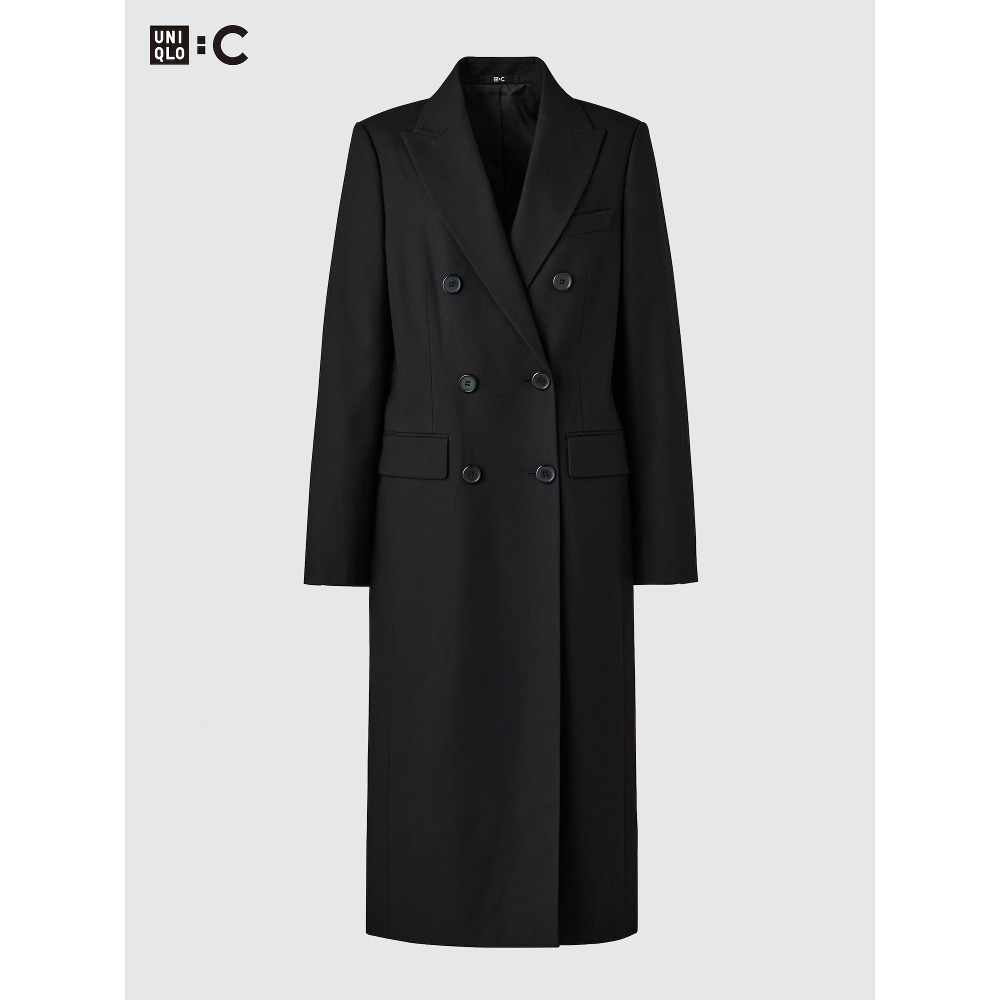 

Двубортное пальто Uniqlo, 09 черный