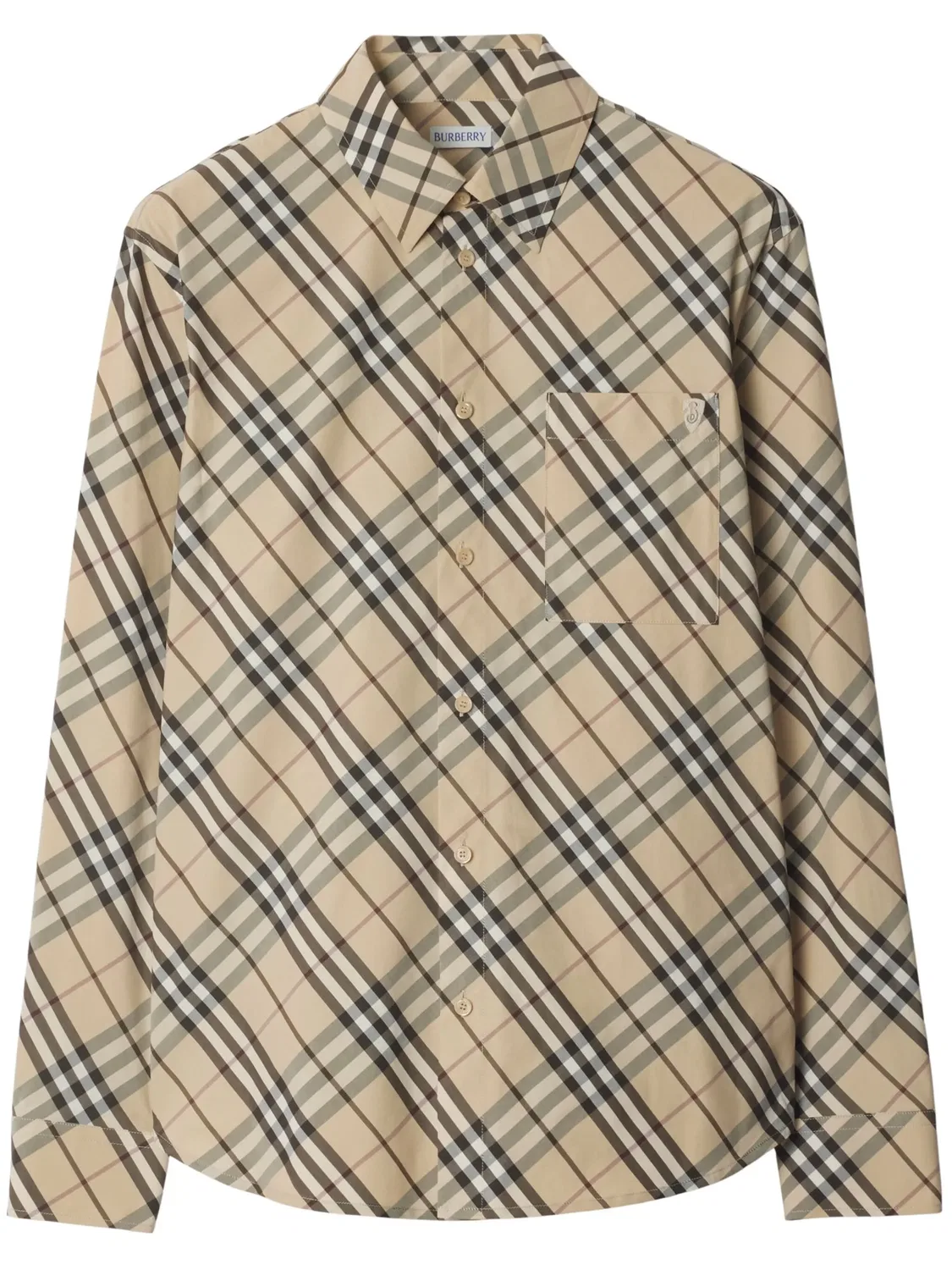 Рубашка в клетку Burberry, нейтральный