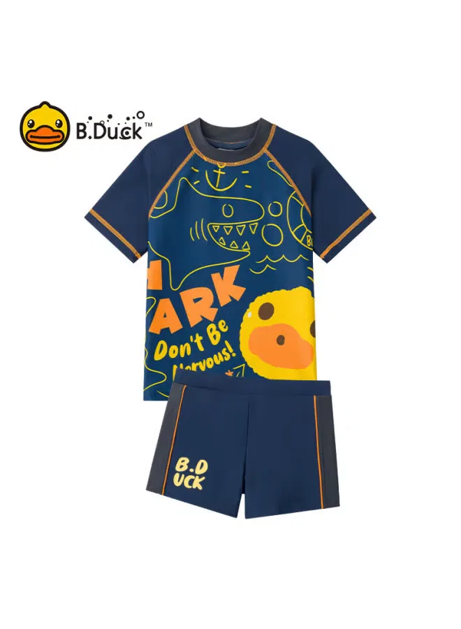 Комплект для плавания детский с коротким рукавом для мальчиков B.Duck, синий