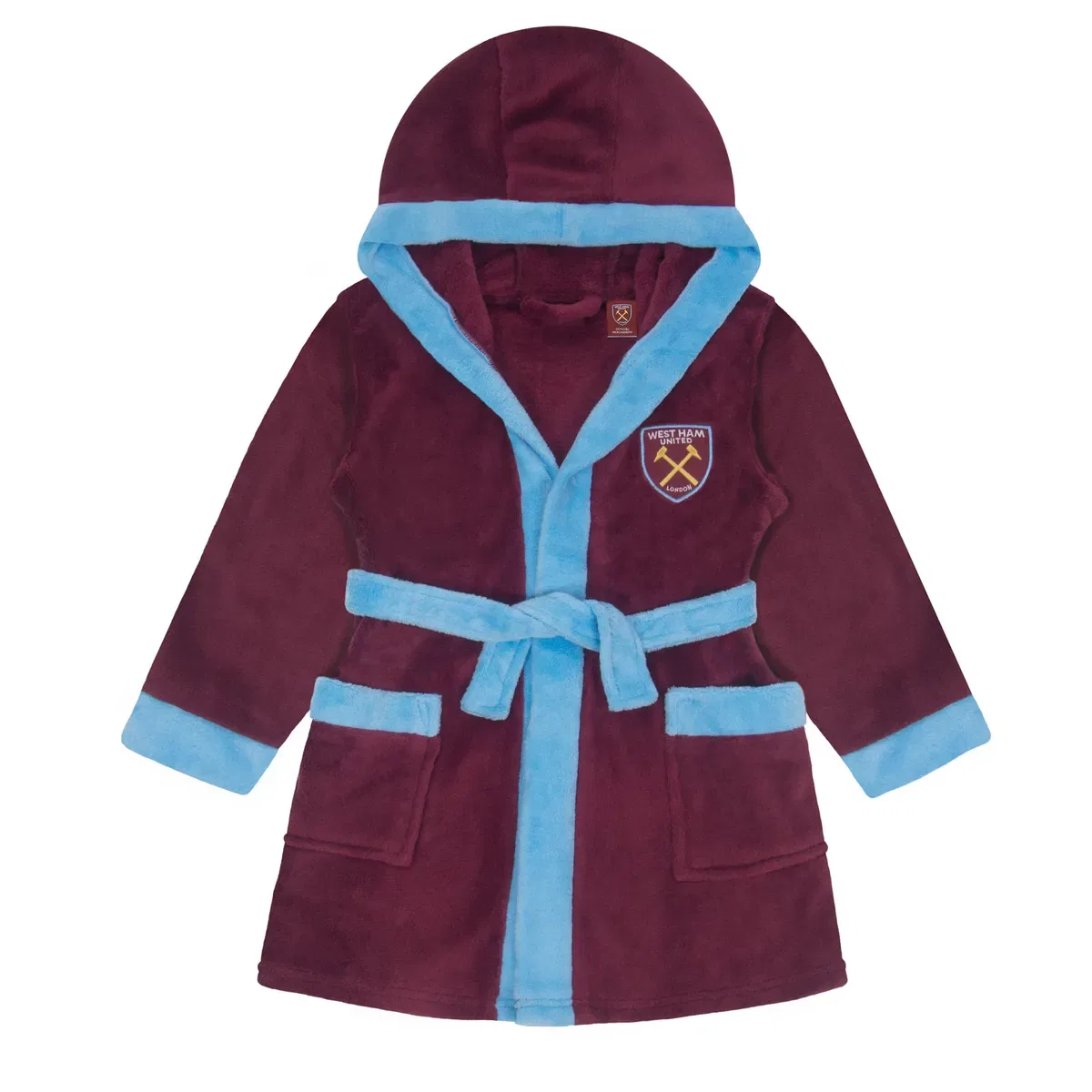 Детский халат с капюшоном из флиса West Ham United Fc, Red