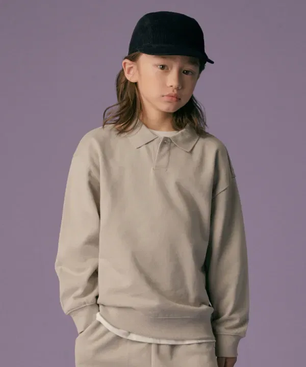 Свитшот оверсайз с воротником, Musinsa Standard Kids, Dusty Beige