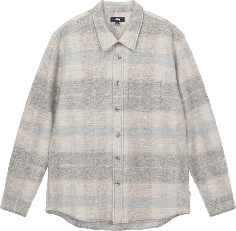 

Рубашка Stussy Plaid Knit Shirt 'Grey', серый