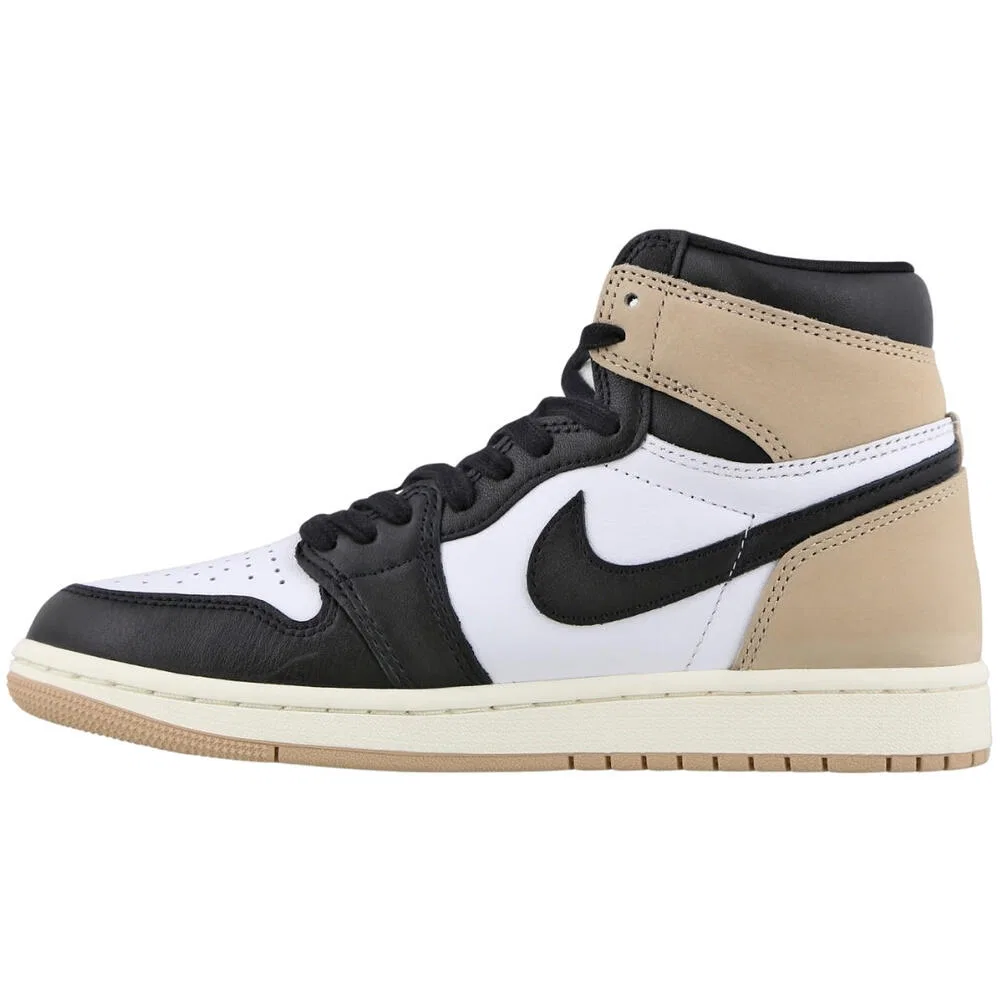 Детские кроссовки высокие Air Jordan 1 Retro High OG Latte Nike, Schwarz Braun — фото 2