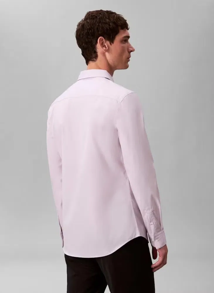 Рубашка с длинным рукавом Casual long sleeve slim fit shirt Calvin Klein, сиреневая — фото 2