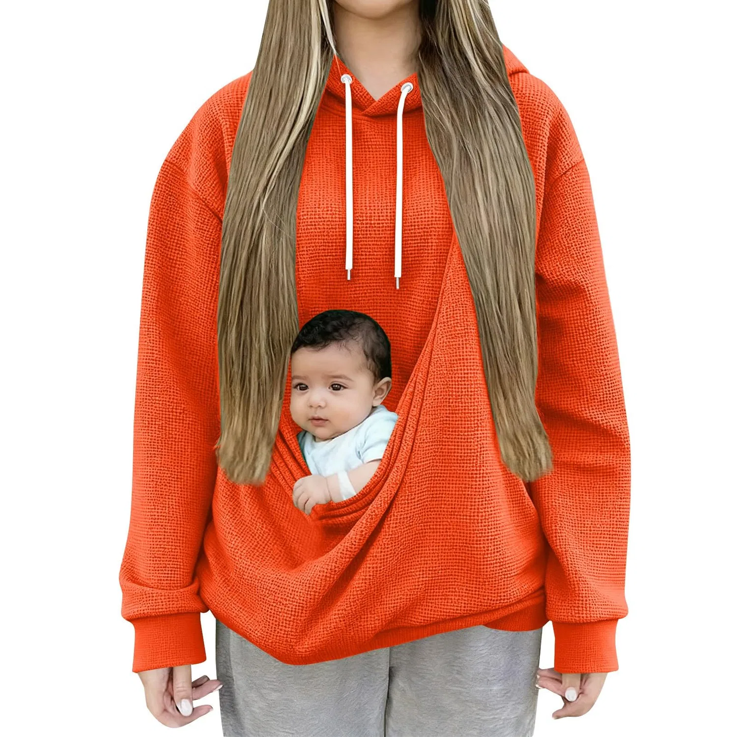 Женский худи с карманом-кенгуру Cat Hoodie Orange, Z11 Orange — фото 4