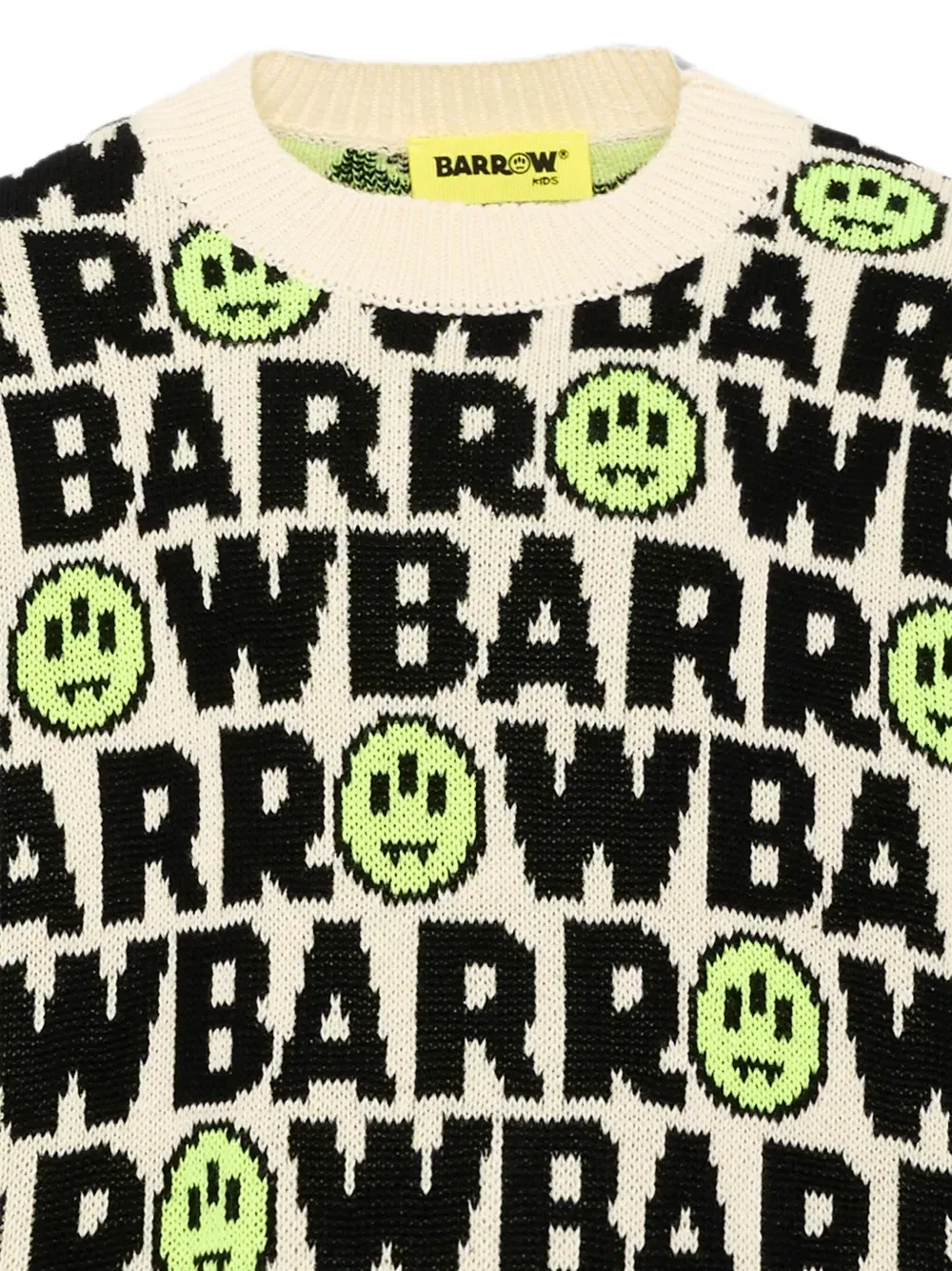 Свитер с логотипом интарсия Barrow Kids, бежевый — фото 3